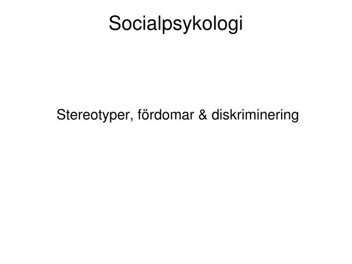 socialpsykologi