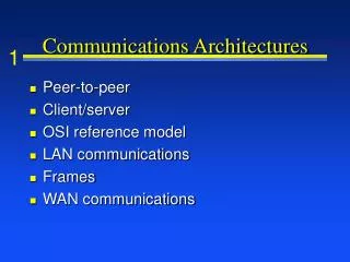 Communications Architectures