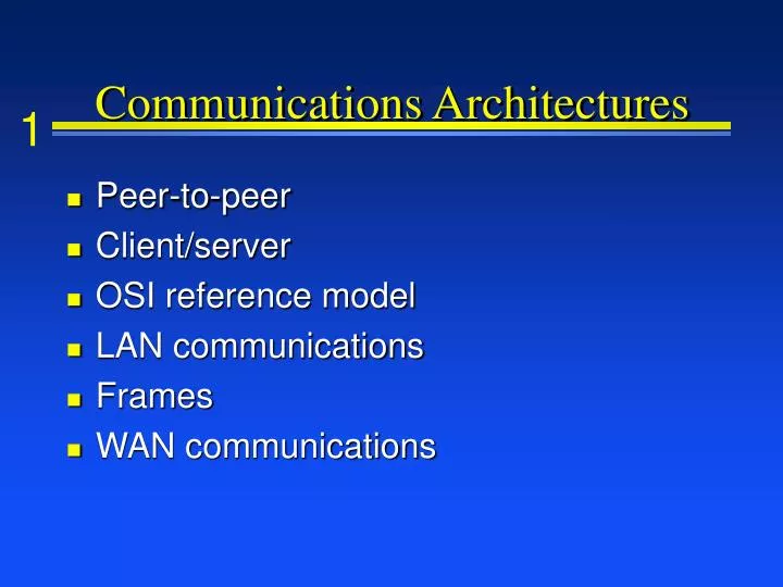 communications architectures