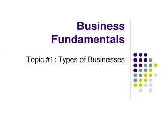 Business Fundamentals