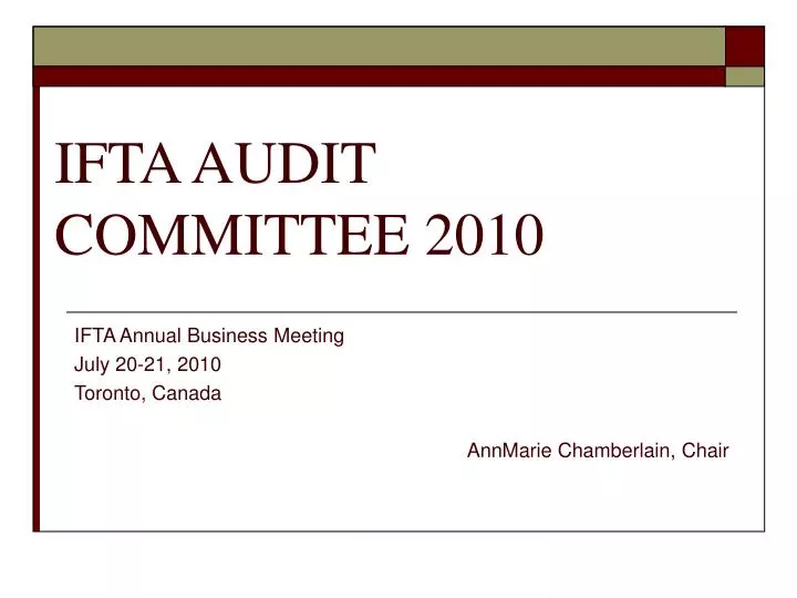 ifta audit committee 2010