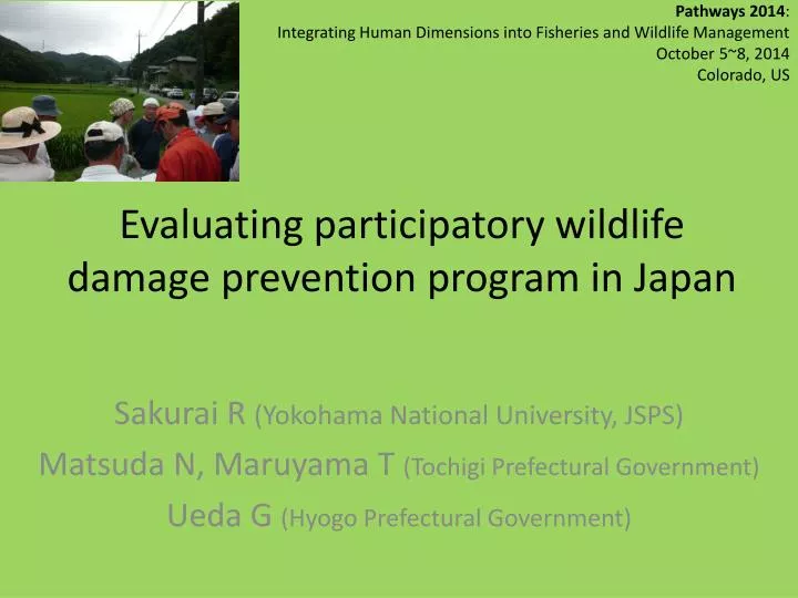 evaluating participatory wildlife damage prevention program in japan