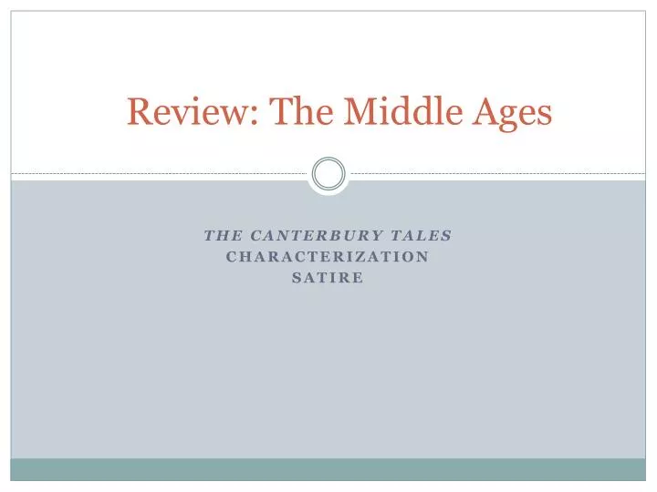 review the middle ages