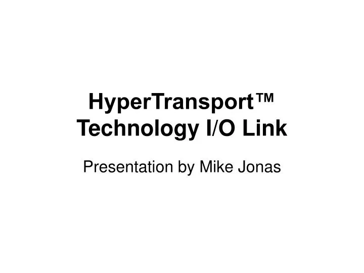 hypertransport technology i o link
