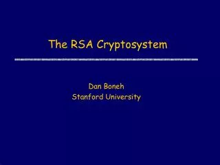 the rsa cryptosystem