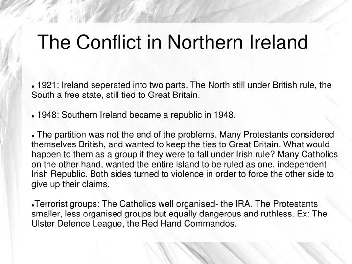 the conflict in northern ireland