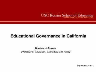Educational Governance in California