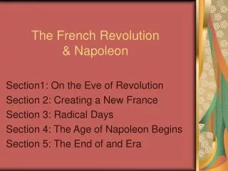 The French Revolution &amp; Napoleon