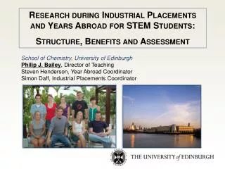 Research during Industrial Placements and Years Abroad for STEM Students:
