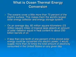What is Ocean Thermal Energy Conversion