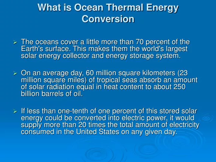 what is ocean thermal energy conversion