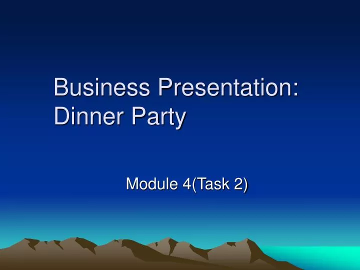 business presentation dinner party