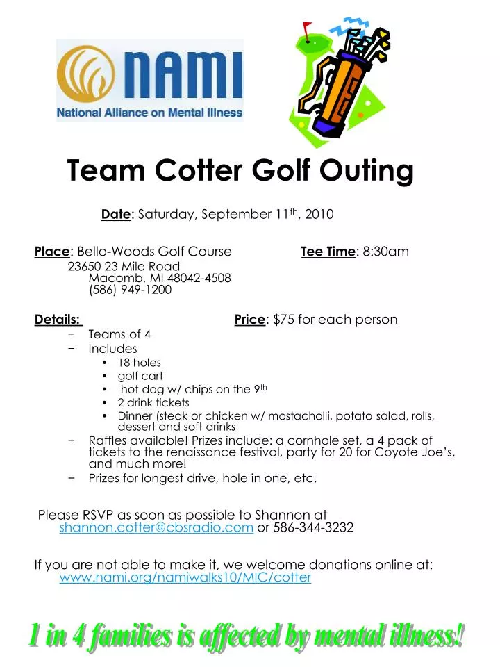 team cotter golf outing