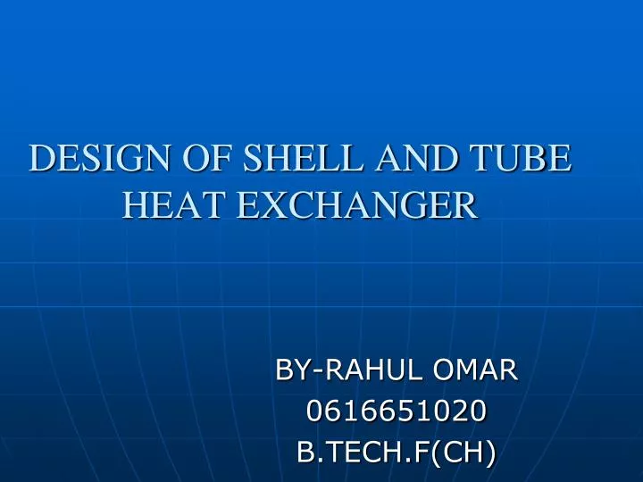 design of shell and tube heat exchanger
