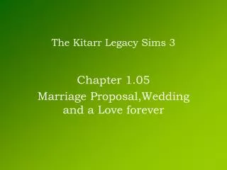 The Kitarr Legacy Sims 3