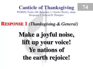 Canticle of Thanksgiving (Response 1)