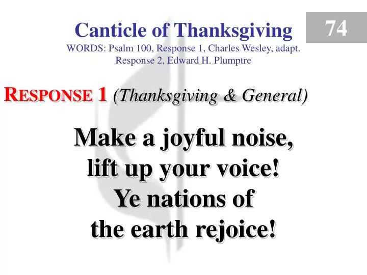 canticle of thanksgiving response 1