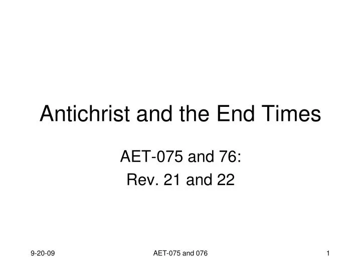 antichrist and the end times