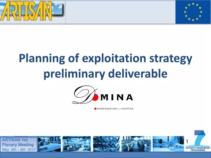 planning of exploitation strategy preliminary deliverable