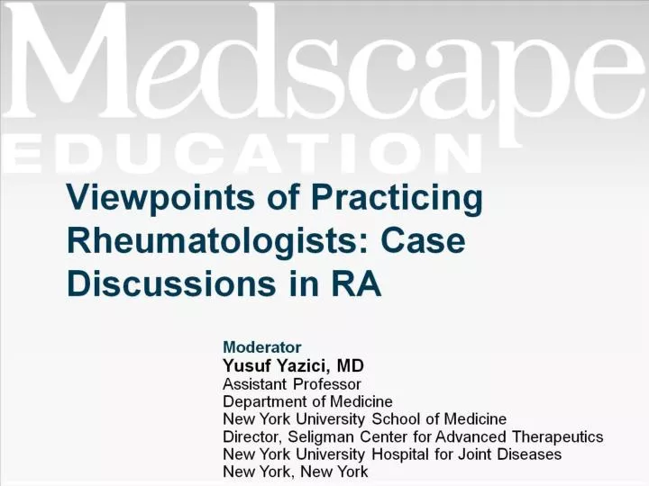 viewpoints of practicing rheumatologists case discussions in ra