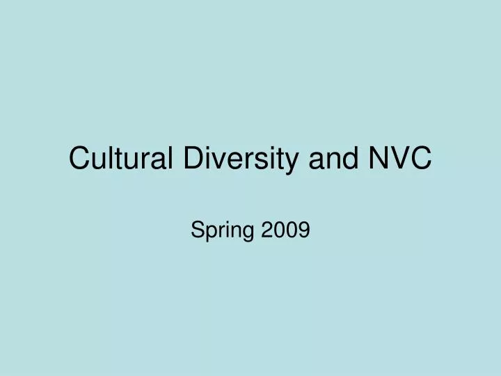 cultural diversity and nvc
