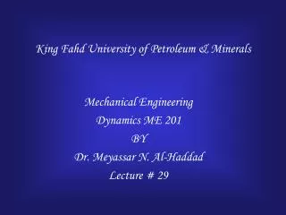 King Fahd University of Petroleum &amp; Minerals