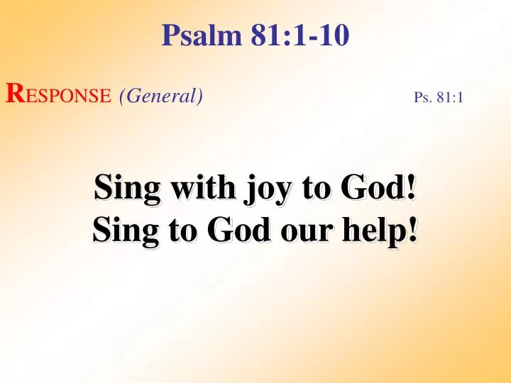 psalm 81 1 10 response 1