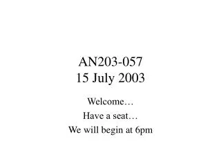 AN203-057 15 July 2003