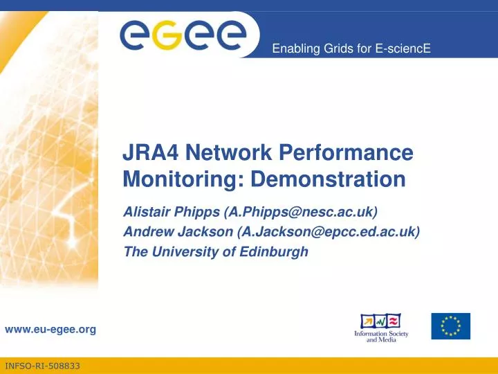 jra4 network performance monitoring demonstration