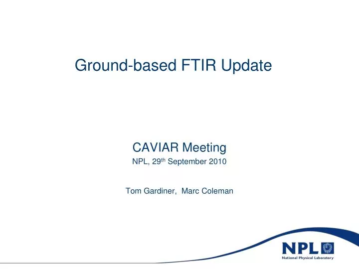 ground based ftir update