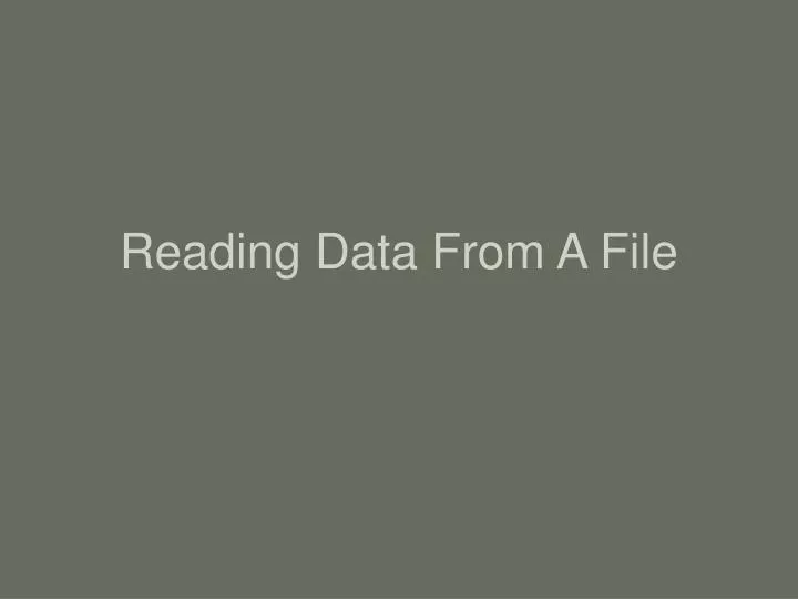 reading data from a file