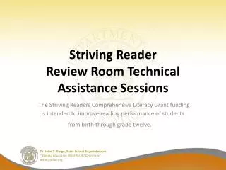 Striving Reader Review Room Technical Assistance Sessions