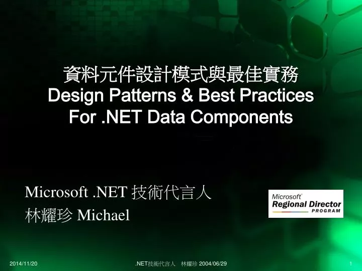 design patterns best practices for net data components