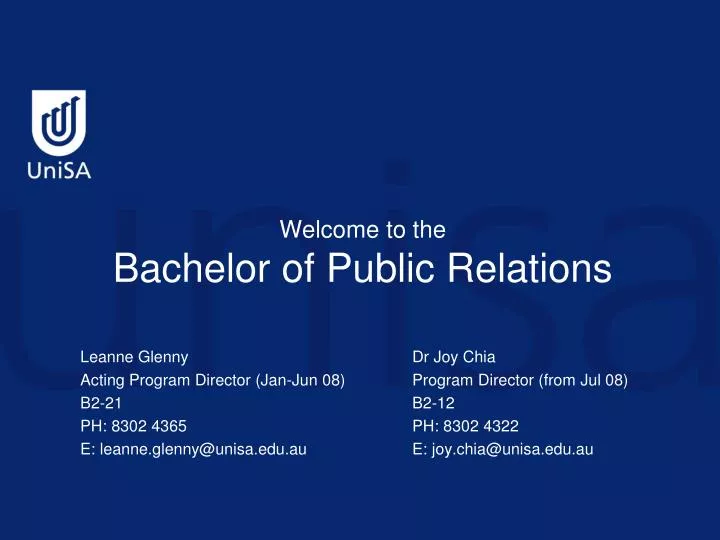 welcome to the bachelor of public relations