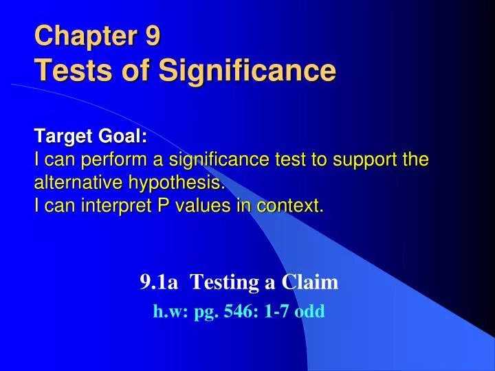 9 1a testing a claim h w pg 546 1 7 odd
