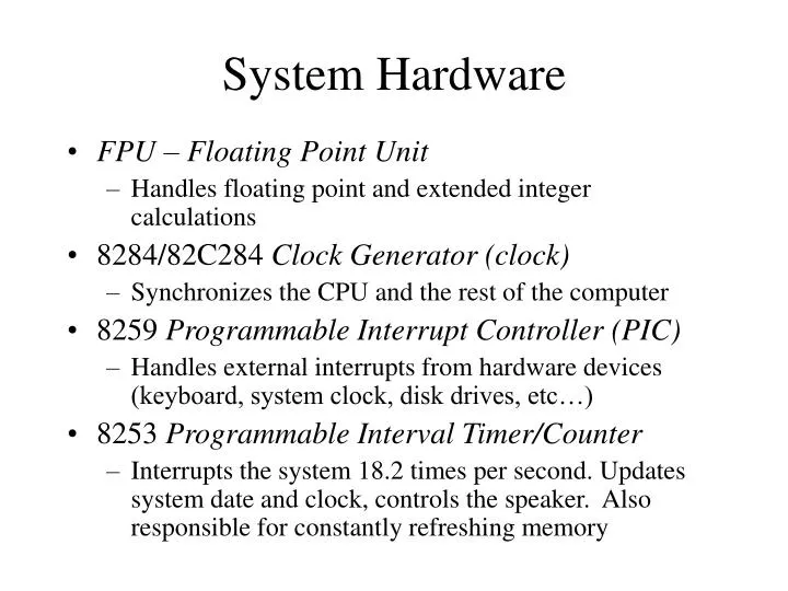 system hardware
