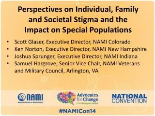 Perspectives on Individual, Family and Societal Stigma and the Impact on Special Populations
