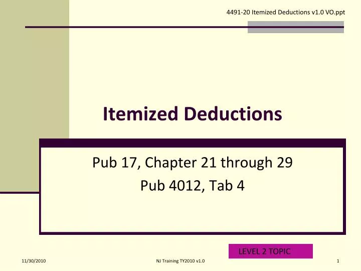 itemized deductions