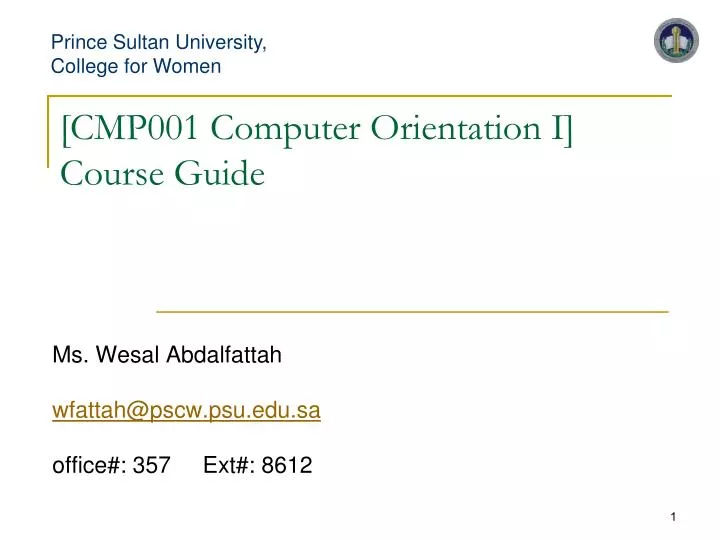 cmp001 computer orientation i course guide