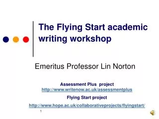 The Flying Start academic writing workshop