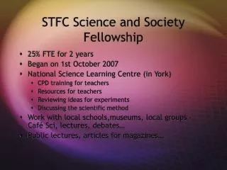 STFC Science and Society Fellowship