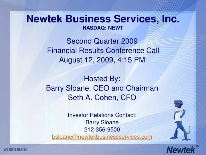 newtek business services inc nasdaq newt