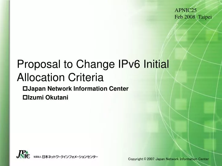 proposal to change ipv6 initial allocation criteria