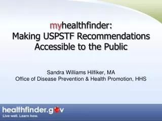 Redesigned healthfinder