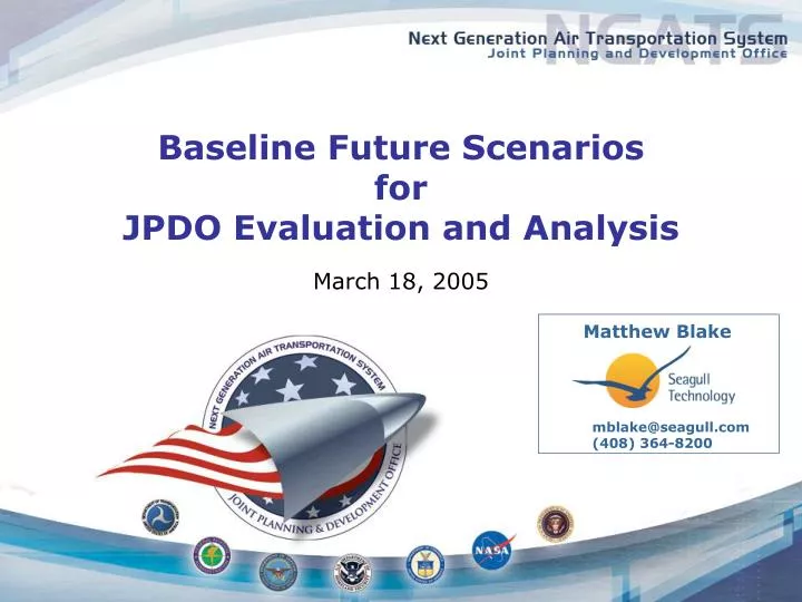baseline future scenarios for jpdo evaluation and analysis