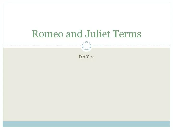 romeo and juliet terms