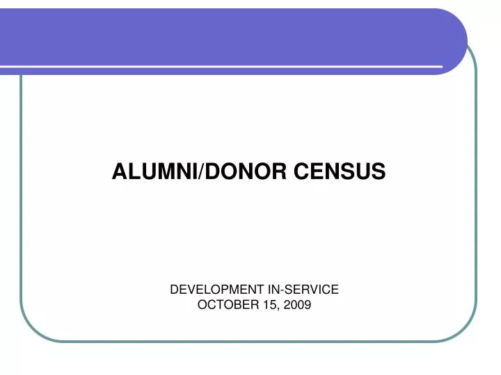 alumni donor census