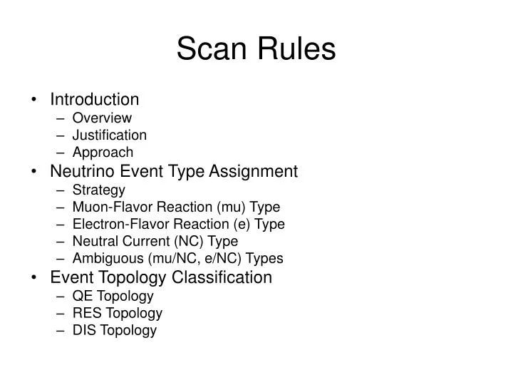 scan rules