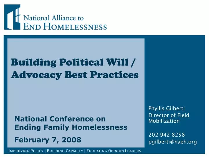 building political will advocacy best practices