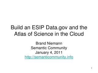 Build an ESIP Data and the Atlas of Science in the Cloud